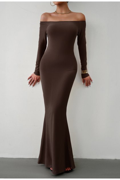 mulat Femei- Rochie lungă maxi - de tranziție - Model complet-Rochie pește-