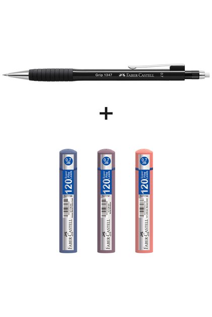 134/47 Versatil Black 0.7 & 3-Piece Grip Min 0.7-Smoke Blue, Burgundy, Coral 120-Piece Min, 4-Piece Writing Set