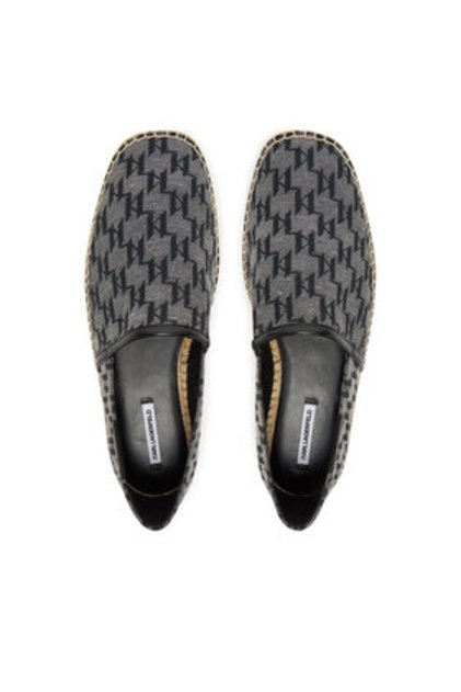 Ανδρικές εσπαντρίγιες μαύρες KARL LAGERFELD-KL70125 805 ΜΑΥΡΟ ΥΦΑΣΜΑ JACQ ΓΚΡΙ