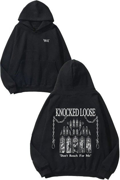 سويت شيرت أسود بقلنسوة بتصميم مطبوع على الظهر من Knocked Loose