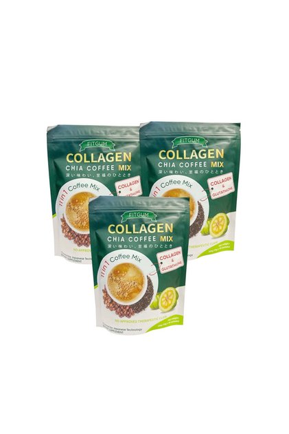 Collagen Chia Coffee - 11 in 1 Shape Coffee Mix (3 Packs FITGUM)