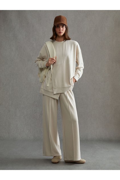 Cey New Season Elastic Waist Wide Leg Women's Sweatpants