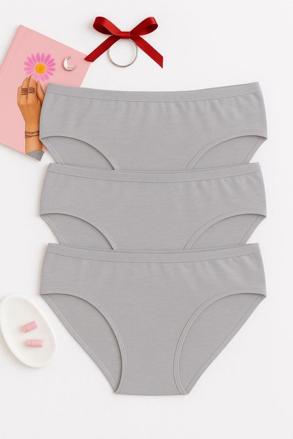 3 Piece Women's Cotton Bato Panties Set - Comfortable & Breathable Fabric