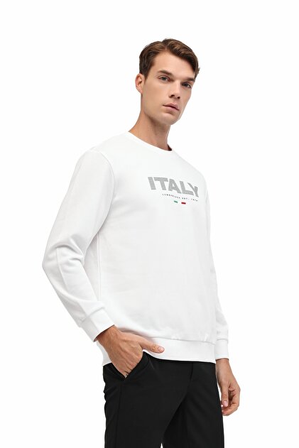 Lumberjack Ml Renato 16Itl413 5Fx Beyaz Erkek Sweatshirt