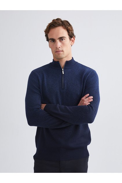 High Collar Long Sleeve Men's Knitwear Sweater