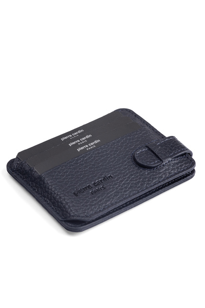 Navy Blue Floater Unisex Leather Card Holder 0777L1N