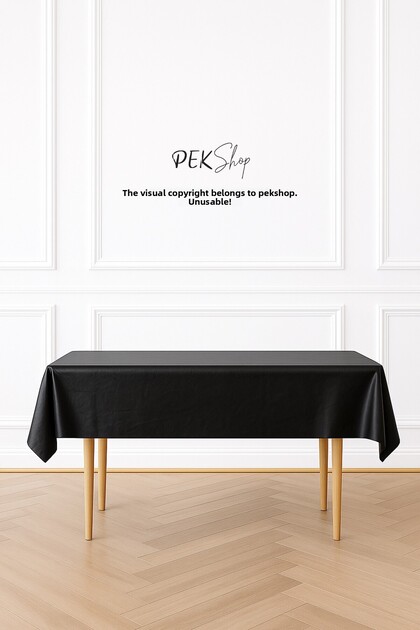 Reusable Black Tablecloth Luxury Plastic Table Cover Black