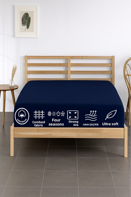 ملاءة سرير فاخرة من القطن الممشط المرن 100٪ قطن ممشط فاخرة لسرير فردي/مزدوج