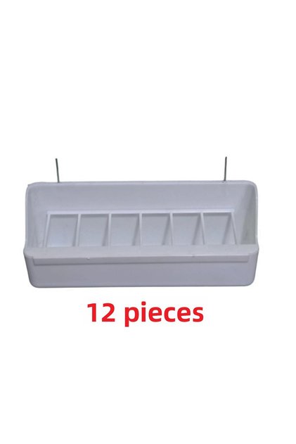 Long White Feeder with 6 Compartments, 12 Pieces