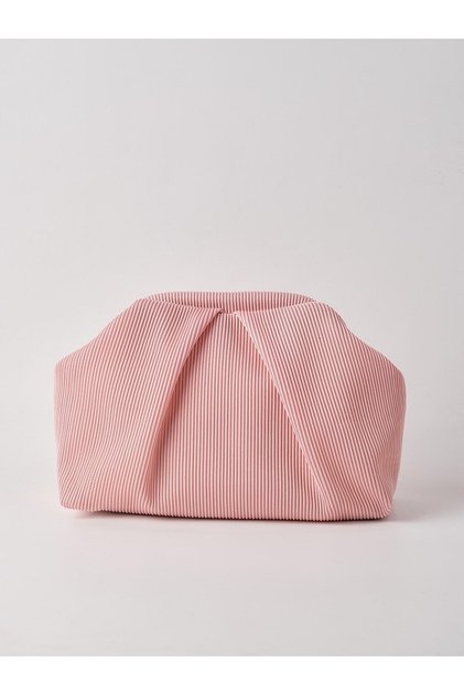 Heybes Women's Pink Pleated Clutch Handbag