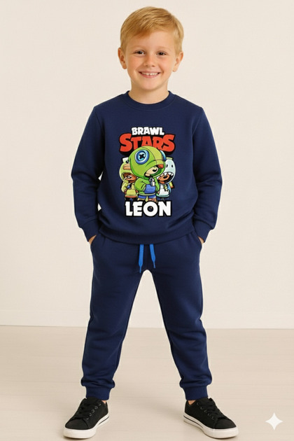 Boy's Brawl Stars Patterned Sweatshirt - Tracksuit Set