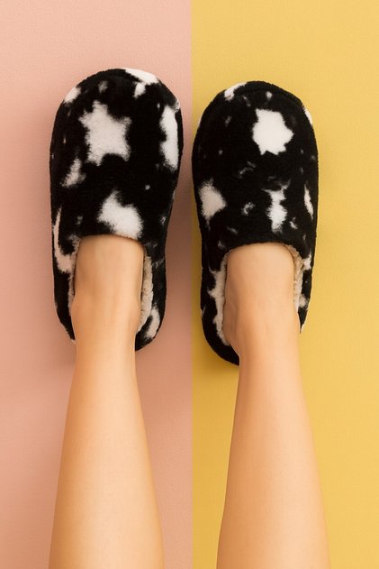 Puffy Women's House Slippers Winter Slippers Rubber Non-Sound Sole