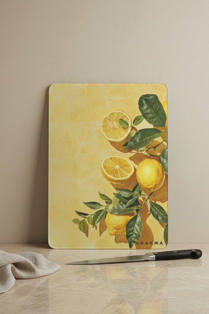 لوح تقطيع زجاجي من ليمون آرت – 25×35 سم | زجاج مقسى