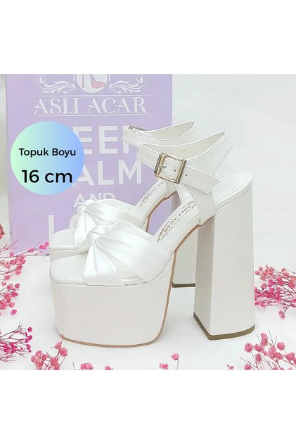 16 cm High Heels with a Small Slope Platform Strangler Model Very Comfortable Bridal Shoes Aslı Acar