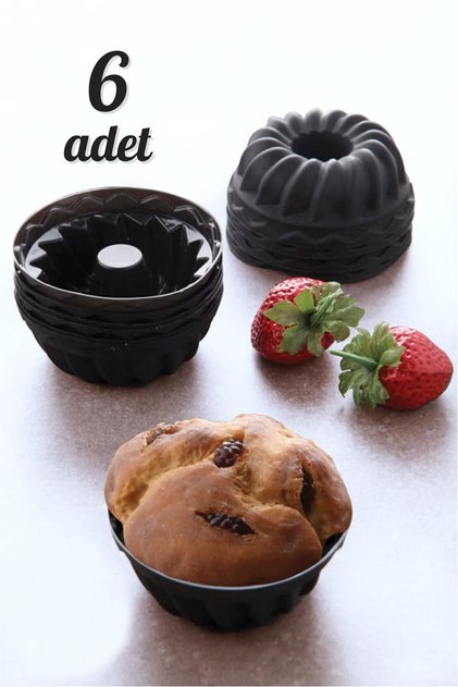 6-Piece Washable Mini Cake Muffin Baking Mold, Silicone Muffin, Cupcake Mold Mixed Color