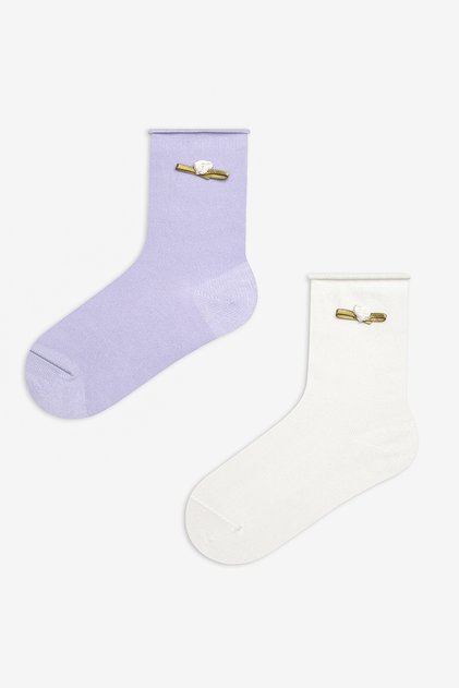 Girl's Vintage Rose Multicolored 2-Piece Socks