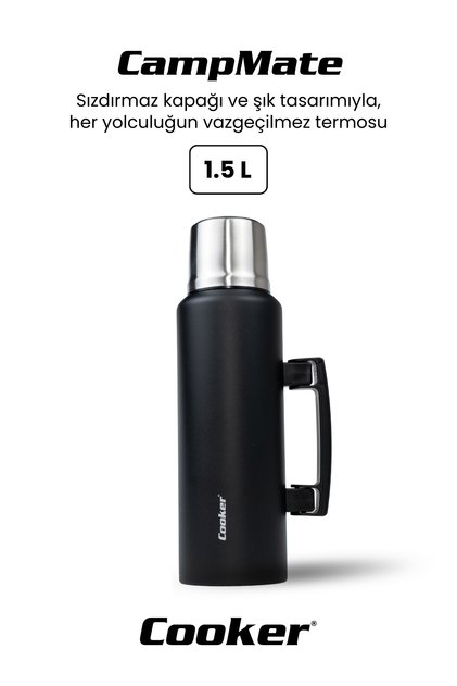 CampMate 1.5 L Paslanmaz Çelik Termos Siyah CKR2085