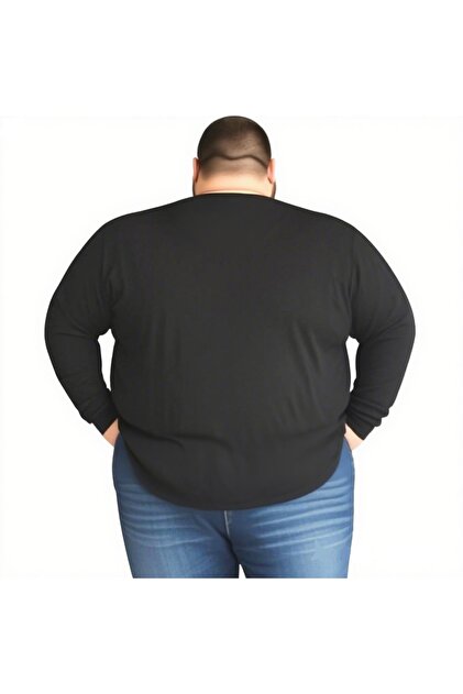 sngl Men's Plus Size Oversize Long Sleeve V Neck T-Shirt 3XL 4XL