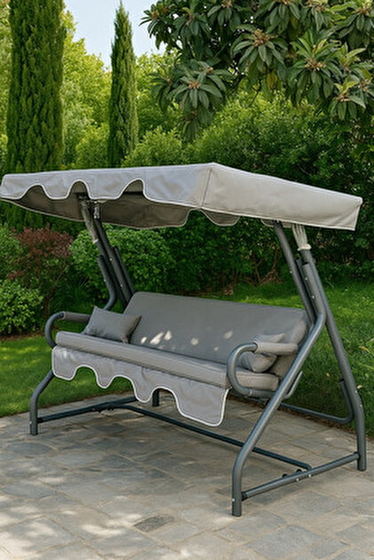 SALE！！IENA Junco Parisメタルミニporch Erinöz Olea 3 Kişilik Bahçe Balkon Teras Salıncağı - Lacivert