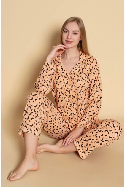 Women's Long Sleeve Pajama White Yellow
