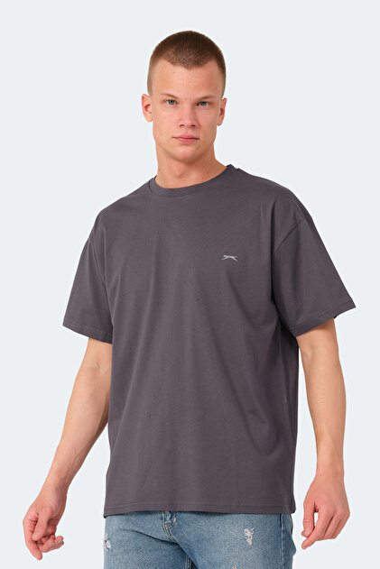 Slazenger KULANA Oversize Erkek Oversıze Koyu Gri Tişört - Fiyatı