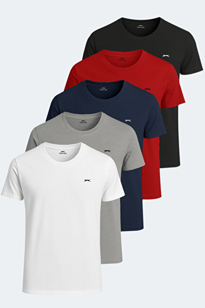 Slazenger KATRINA 5 li Set Erkek Beyaz - Siyah - Gri - Saks Mavi