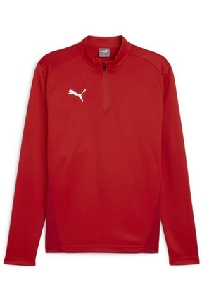 Puma Teamrise 1/4 Zip Top Erkek Uzun Kollu Tişört 65739401 Kırmızı