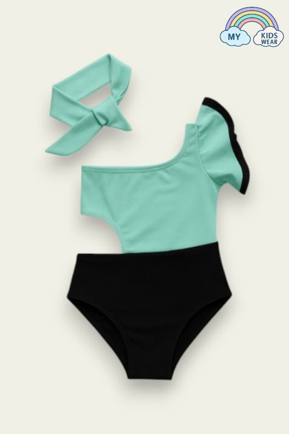Decollite Modeled Girl's Swimsuit