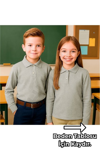 Uzun Kollu Okul Üniforma Sweet Tişört Unisex 1 adet