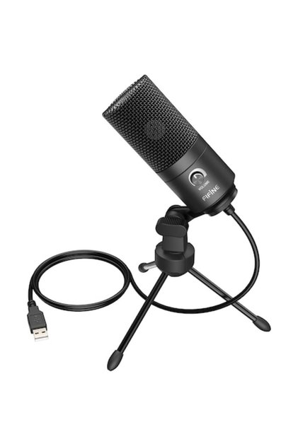 Microfon condensator K669B, cardioid, USB, control volum, PC, PS4, podcast, streaming