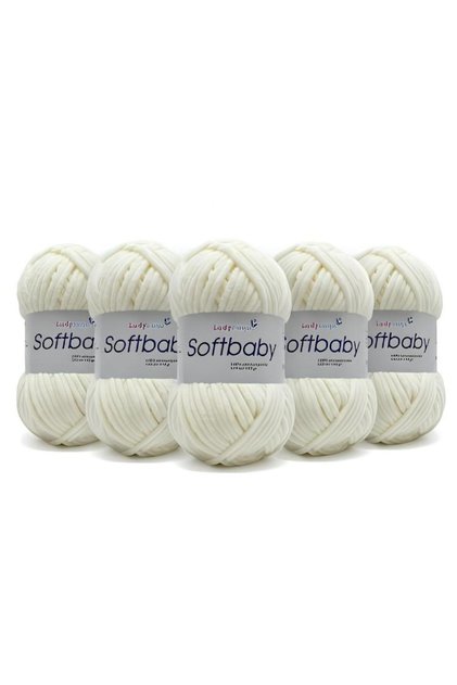 Softbaby (Velvet-Chenille) Hand Knitting Yarn (5Yumak) 506 Cream