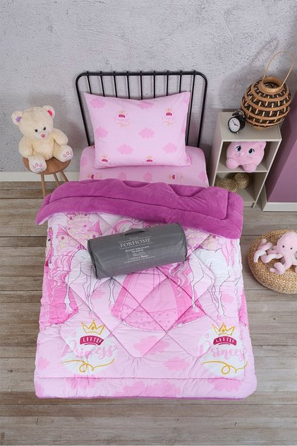 Single Double Sided Luxury Welsoft Elite Quilt Soft Fleece Quilt and Pillowcase Princess Mürdü