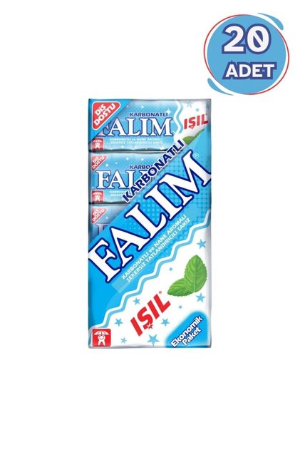 Işıl Nane Aromalı Karbonatlı Şekersiz Sakız 5'li Paket 40G - 20 Adet