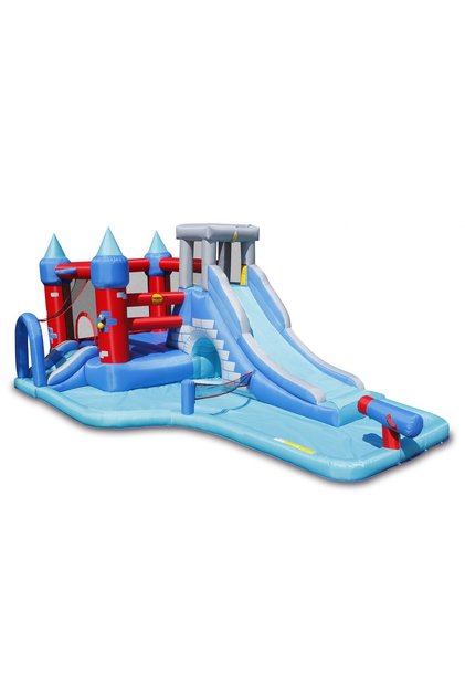 Saltea gonflabila Splash Park,2 tobogane, spatiu catarat, tun cu apa,loc sarituri,cos baschet,darts