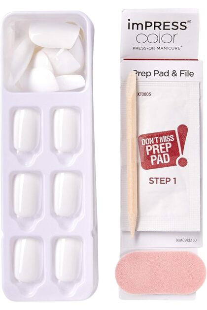 Frosting Color Press-On Nails – Medium Almond, 30 Pcs Set, Waterproof, Chip-Proof, Easy Application