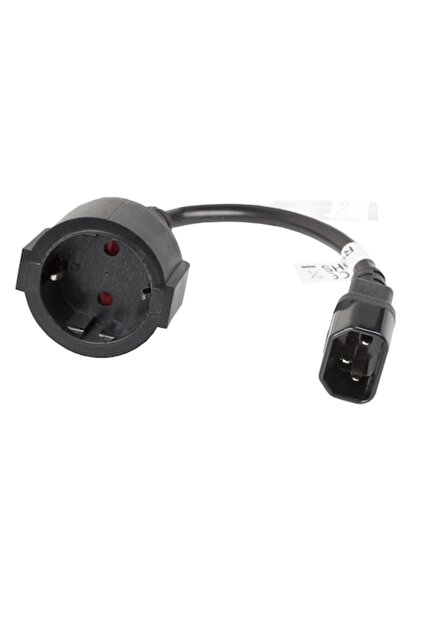 Cablu prelungitor alimentare PC, 20 cm, 40987, IEC 320 C14 la Schuko mamă, negru