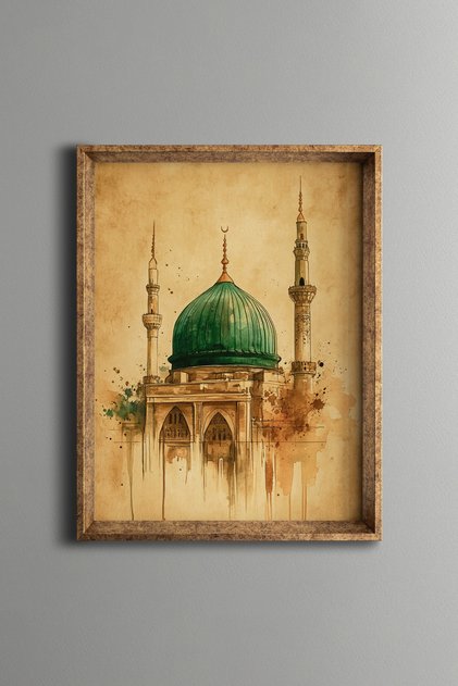مسجد نبوي - إطار منقوش بتصميم عتيق