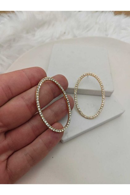 116 Stone Ultra Light Gold Women's Earrings (6cm)