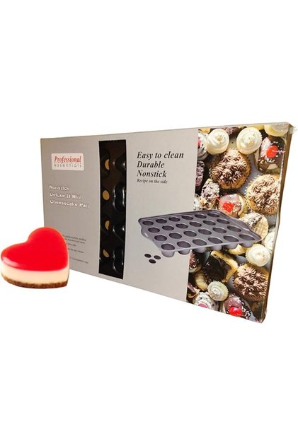 Nonstick 24 Mini Cheesecake Pan – Heart Shaped | Heavy-Duty Bakeware for Bite-Sized Desserts