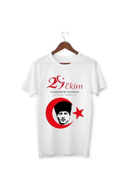 29 October Republic Day Atatürk Signed Turkish Flag Printed Unisex Kids Women Men T-Shirt