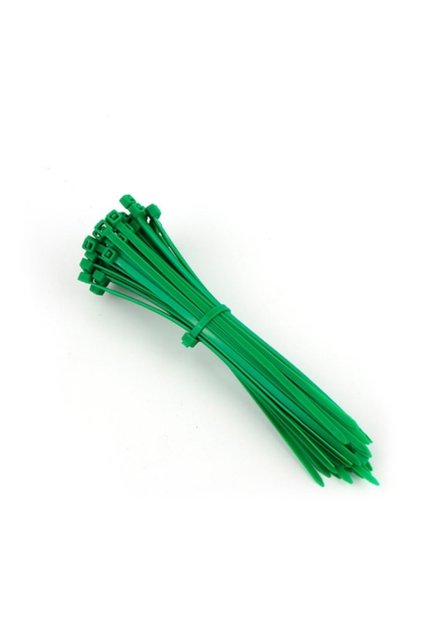 Set 100 bride din plastic, 4 x 150 mm, autoblocante, verzi