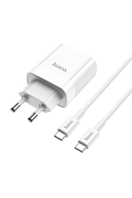 Încărcător C80A, USB/USB-C, Încărcare rapidă 3.0, Power Delivery 20W, Cablu USB-C inclus, Alb