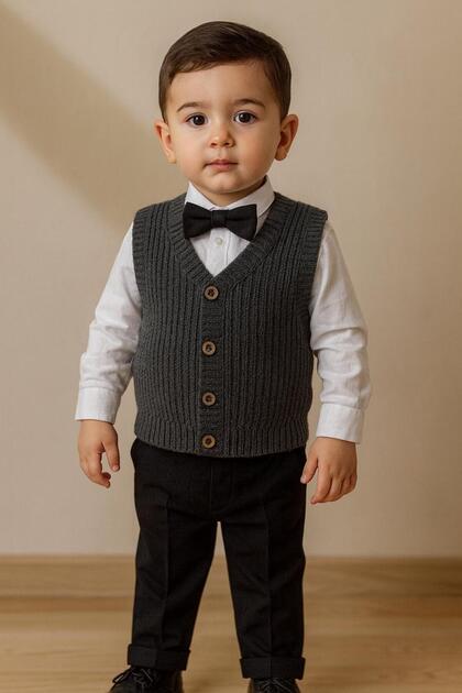 Boy's Thessaloniki Knitted Vest – Flexible and Stylish – Ages 0-5