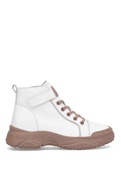 25K310-5 Women's Genuine Leather Sneaker Boots Beige