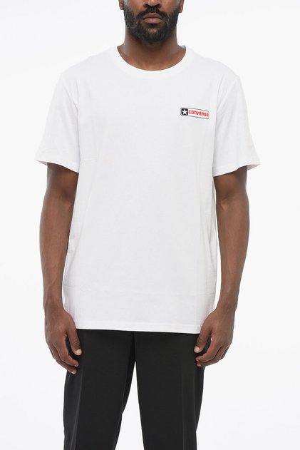 Tricou cu guler rotund, croială standard, cu imprimeu maxi la spate