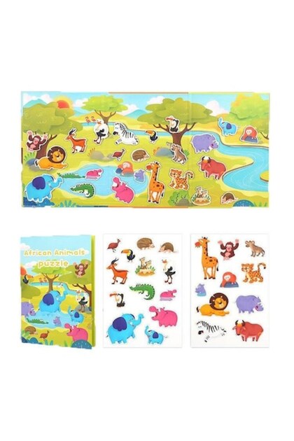 Puzzle magnetic Habitatul animalelor din savana, African animals puzzle, 23 piese, +3 ani