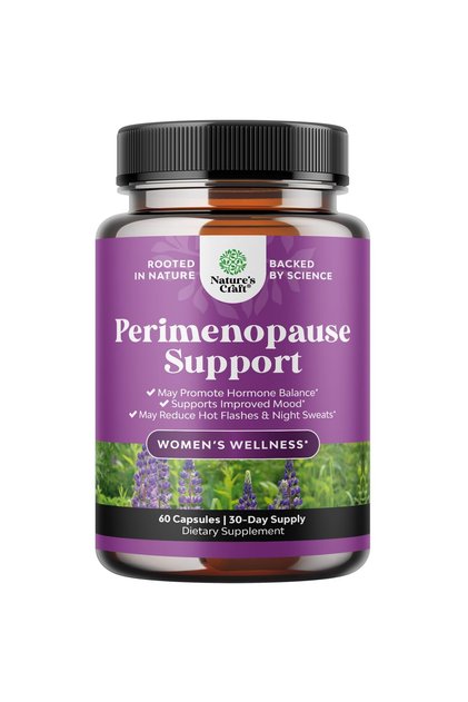 Perimenopause Supplement with Maca, Vitex & Black Cohosh for Hot Flashes & Mood (1 Month)