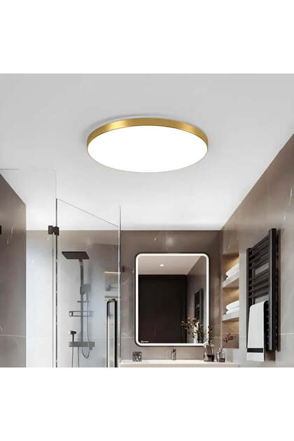 Plafoniera LED SOLIS 27cm 20W Lumina Neutra Auriu