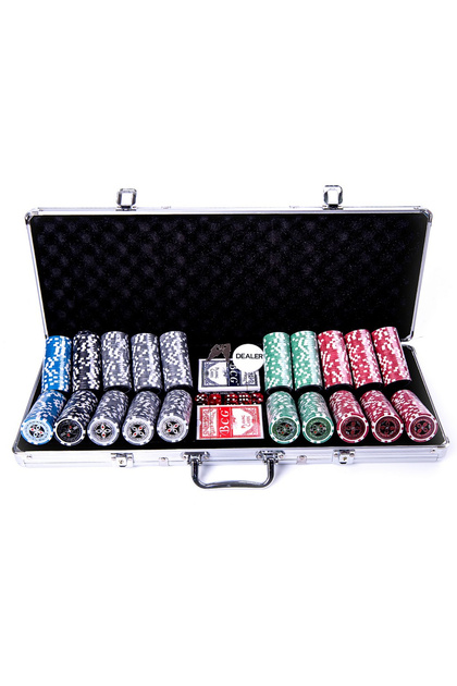 Set poker cu 500 chips-uri ABS 11,5g model ULTIMATE si servieta din aluminiu