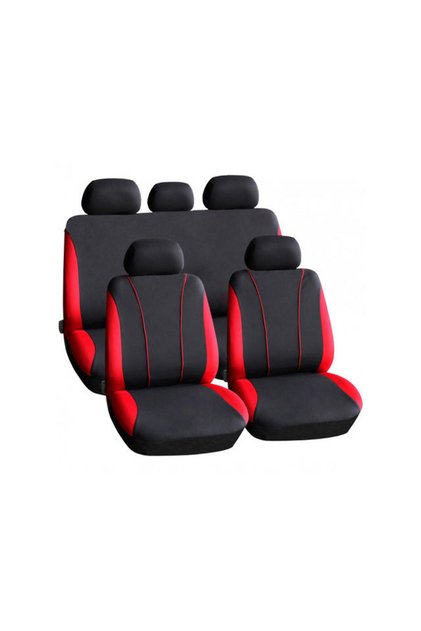 Set huse universale scaune auto CarGuard, Negru/Rosu